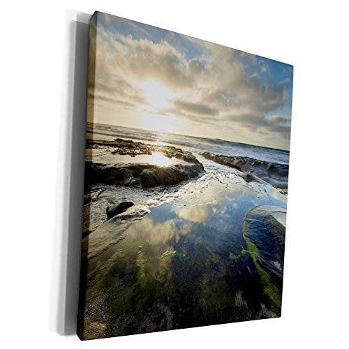 3dRose Danita Delimont - Beaches - USA- California- La Jolla. Tide pools at sunset. - Museum Grade Canvas Wrap -cw-278568-1-