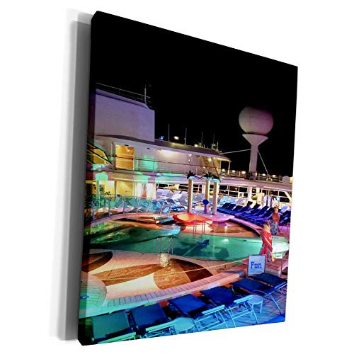 3dRose Cruise Ship Sites - Image of Pool Area For Teens And Young People - Museum Grade Canvas Wrap -cw-290367-1-