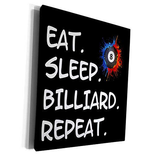3dRose Sven Herkenrath Billiard - Eat Sleep Billiard Repeat Pool Snooker Player - Museum Grade Canvas Wrap -cw-307217-1-