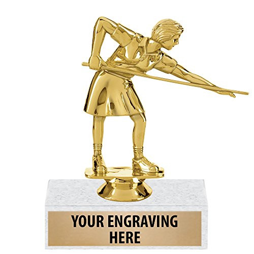 Crown Awards Billiards Trophy - 6" Female Billiards Pool Trophy