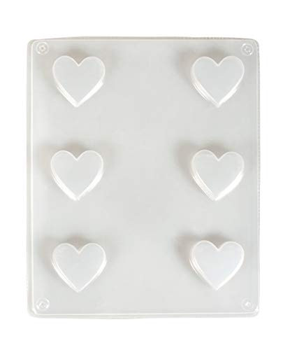 Rayher 36099000 Casting Mould- 3.3cm ø- 6 Hearts- 1pc- tab-Bag