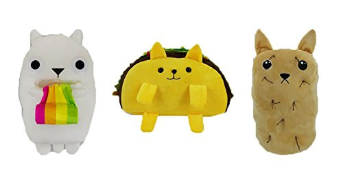 Exploding Kittens 6" Plush Set Tacocat Ralphing Rainbow Hairy Potato