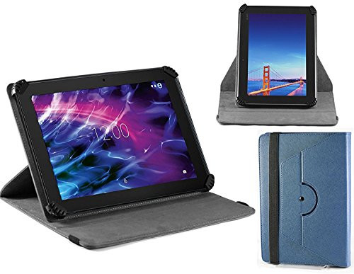 Navitech Blue Faux Leather Case Cover with 360 Rotational Stand Compatible with The acer Iconia Tab 10