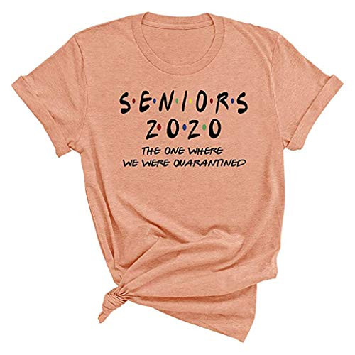 Dosoop Women Summer Short Sleeve Seniors 2020 Letter Print Tops Graphic Tees Tops T-Shirt Crewneck Loose Casual Blouse Dosoop Women Summer Short Sleeve Seniors 2020 Letter Print Tops Graphic Tees Tops T-Shirt Crewneck Loose Casual Blouse