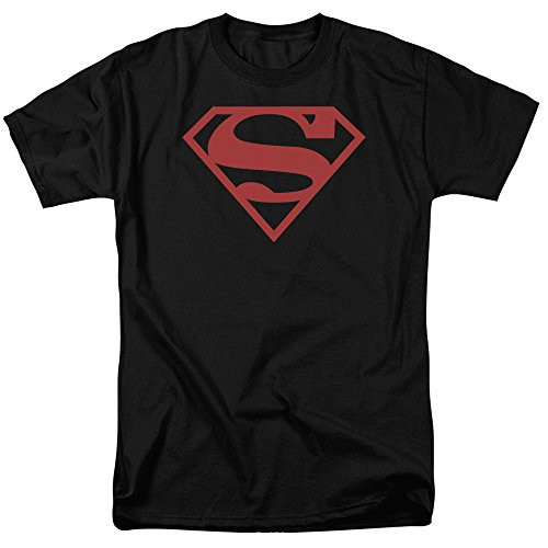 Superman- Red On Black Shield T-Shirt Size 5XL