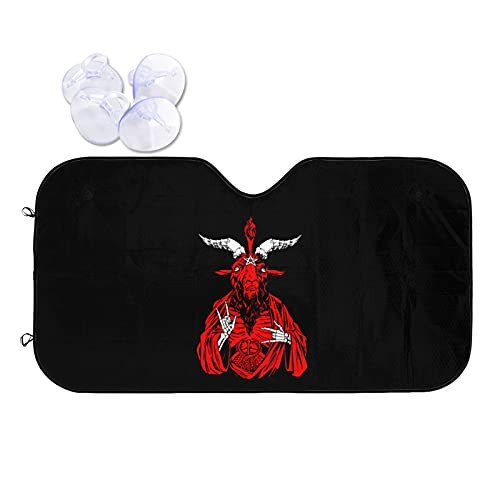 Blackcraft Antichrist Goat Satan Baphomet Devil Goth Car Windshield Sunshade Keeps Out Uv Rays Visor Shield Shade
