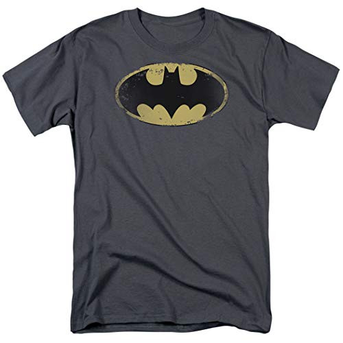 Batman Logo Distressed Vintage DC Comics T Shirt  and  Stickers -XXX-Large- Gray
