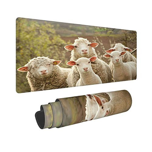 Extended Gaming Mouse Pad Non-Slip Rubber Base-Sheep Within A Mob Turn to Check Out The Photographer-Desk Mat with Stitched Edges for Office and Home Computer Laptop-29.5" x 15.8"-XL