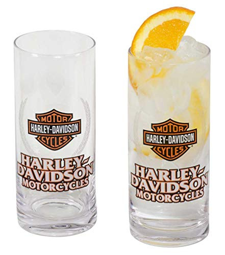 Harley-Davidson Motorcycles Bar  and  Shield Highball Glass Set - 16 oz. HDL-18804