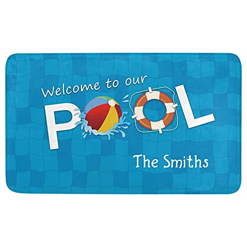 aianhe Personalized Welcome to Our Pool Sign Custom Durable Metal Wooden Signs Use Indoor/Outdoor Great Gift and Wall Decor for Swimming Pool Area