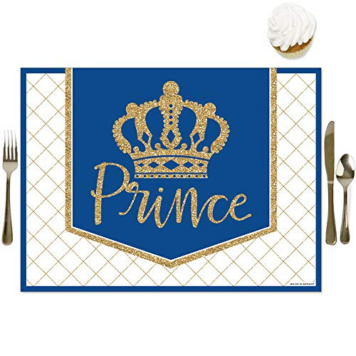 Big Dot of Happiness Royal Prince Charming - Party Table Decorations - Baby Shower or Birthday Party Placemats - Set of 16 Big Dot of Happiness Royal Prince Charming - Party Table Decorations - Baby Shower or Birthday Party Placemats - Set of 16