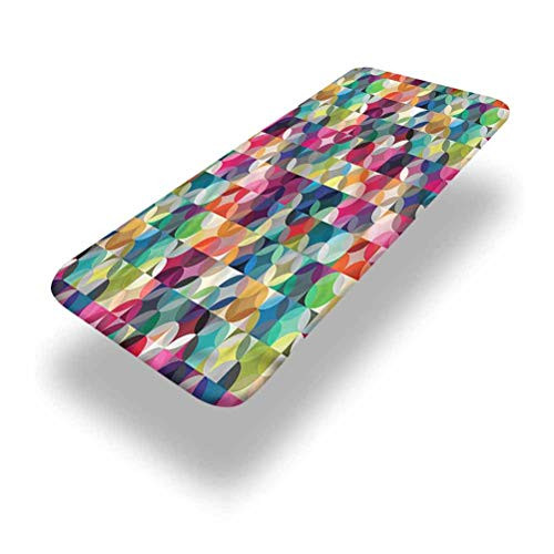 LCGGDB Geometric Circle Polyester Picnic Table Fitted Tablecloth Cover-Hippie Artwork Elastic Edged Picnic Table Covers-24in x 48in -4ft--for Picnic Table