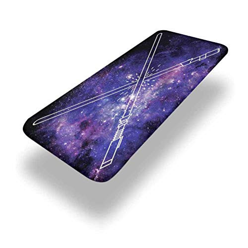 LCGGDB Galaxy Polyester Picnic Table Fitted Tablecloth Cover-Outer Space Fantasy Elastic Edged Picnic Table Covers-24in x 48in -4ft--for Picnic Table