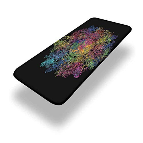 LCGGDB Psychedelic Polyester Picnic Table Fitted Tablecloth Cover- Pattern Elastic Edged Fitted Table Cloth-24in x 48in -4ft--for Camping- Dining- Outdoor- Park- Patio