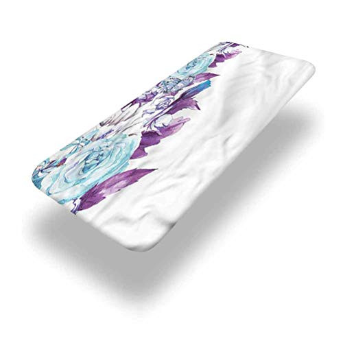 LCGGDB Floral Polyester Picnic Table Fitted Tablecloth Cover-Vintage Flower Petals Elastic Edged Picnic Table Covers-24in x 48in -4ft--for Folding Table Outdoor Indoor Thanksgiving