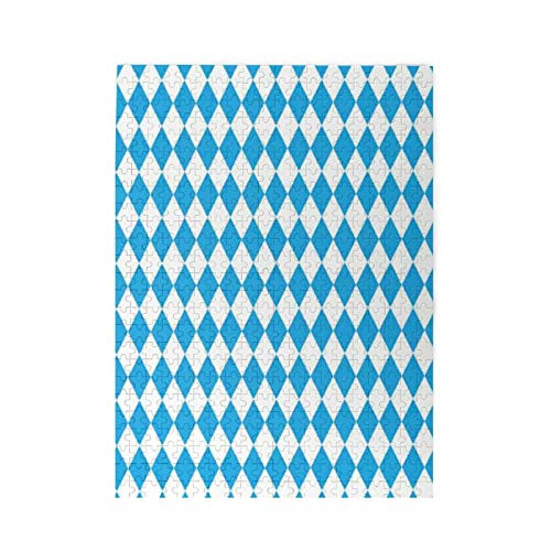 STvog Blue and White Check Puzzle - Puzzles for Adults 500 Piece Picture Puzzle Jigsaw Puzzle