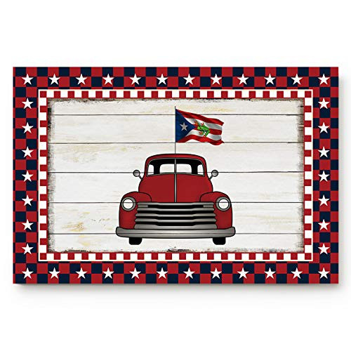 Doormats Entrance Rugs Puerto Rico Truck Frog Flag Entryway Door Mats Wooden Board Check Floor Mats Apartment Office Front Door 18 x 30 inches Doormats Entrance Rugs Puerto Rico Truck Frog Flag Entryway Door Mats Wooden Board Check Floor Mats Apartment Office Front Door 18 x 30 inches
