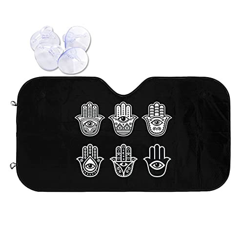 ZHENGZHOUSHIWEN The Hamsa Hand Car Windshield Sunshade Keeps Out Uv Rays Visor Shield Shade