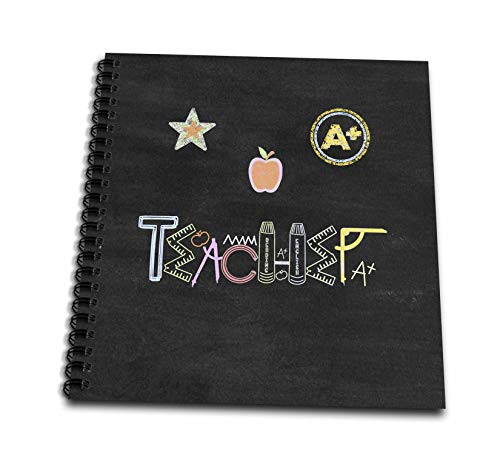 3dRose Image of Teacher Spelled- School Supplies- Blackboard Style. - Drawing Books -db-334038-2- 3dRose Image of Teacher Spelled- School Supplies- Blackboard Style. - Drawing Books -db-334038-2-