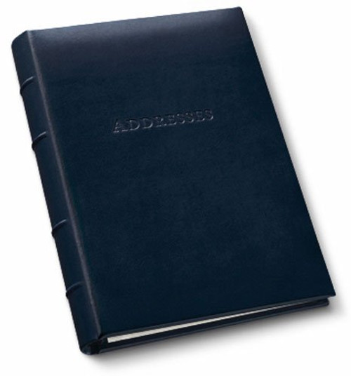 Leather Desk Address Book by Gallery Leather - Acadia Navy - Refillable Binder