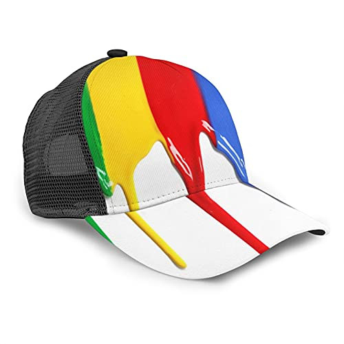 MFILUDTY Trucker Hat Paint Splatter Backdrop Print Mesh Baseball Cap Adjustable Dad Hats for Women  and  Men