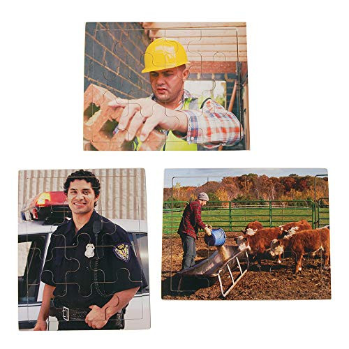 Constructive Playthings CP-92 Set of 3 Career Jigsaw Puzzles 9 1/2" x 12"