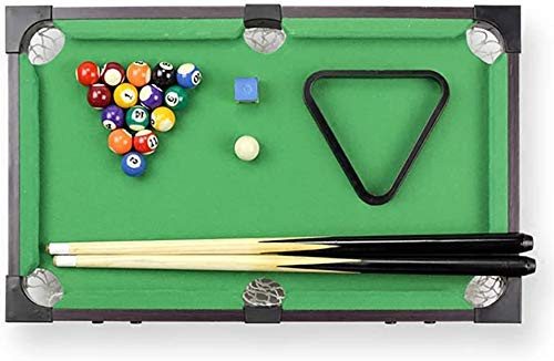 MOKITO Mini Tabletop Pool Set- Wooden Pool Table Billiards Game- Set Kids Snooker Billiards Game Set Cues Balls for Family Game Rooms and Parties- 22 x 13x6.1in