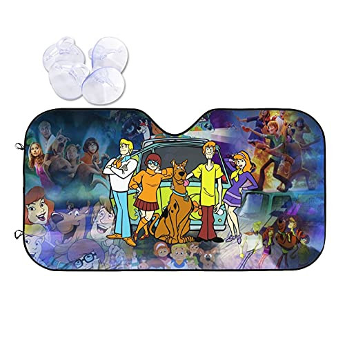 Scooby-Doo Windshield Sunshade Car Sun Shade Foldable Uv Ray Reflector Visor Shield Keep Vehicle Cool