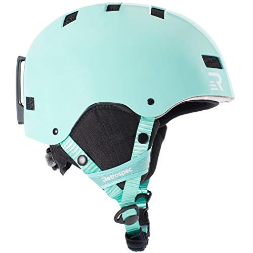 Retrospec Traverse H1 Ski  and  Snowboard Helmet- Convertible to Bike/Skate- Teal Gloss- Large -59-63cm-