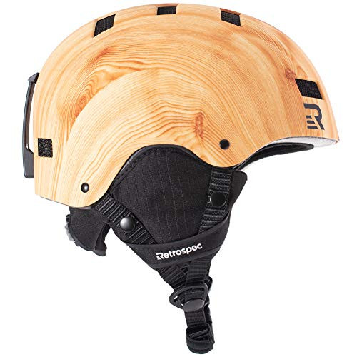Retrospec Traverse H1 Ski  and  Snowboard Helmet- Convertible to Bike/Skate- Matte Pine Grain- Large -59-63cm-