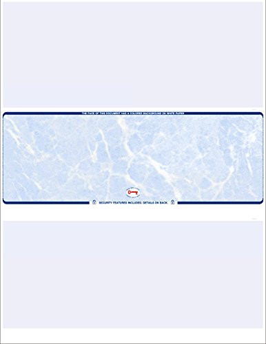 250 Blank Computer Check Stock - Check in Middle - Marble Blue
