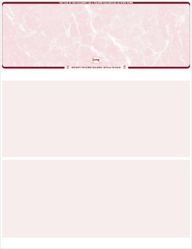 250 Blank Computer Check Stock - Check on Top - Burgundy -Marble Burgundy-