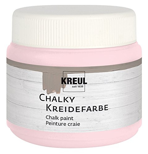 Kreul 75313  Chalky Chalk Paint Mademoiselle Rose in 150 ml Plastic Canister  Soft  Matte Colour- Creamy Opaque- Quick Drying for Effects in Used Look