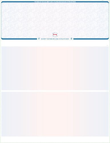 250 Blank Computer Check Stock - Check on Top - Blue Red Blue Prismatic -Blue Red-