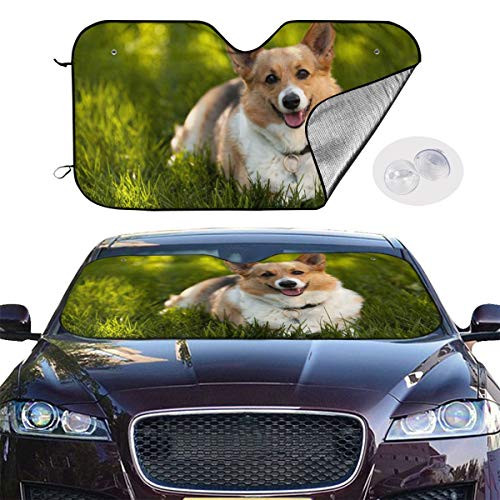 XTing Corgi Windshield Sun Shade Blocks UV Rays Sunshade Shield Sun Visor Protector Keeps Vehicle Cool for Car Truck SUV