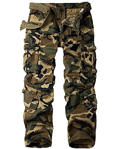 Men's BDU Casual Military Pants- Tactical Wild Army Combat ACU Rip Stop Camo Cargo Work Pants Trousers with 8 Pockets3357-Camouflage-30
