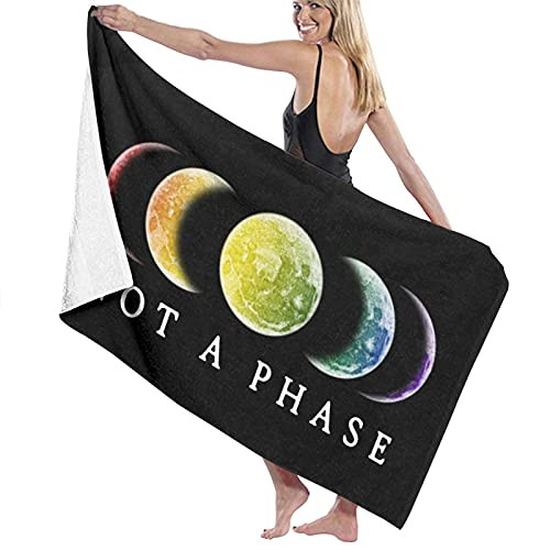 Not A Phase Bisexual Pride LGBT Beach Towel Bath Towel Beach Blanket Quick Dry Towel Beach Bath Towels for Travel Swim Pool Yoga Gym