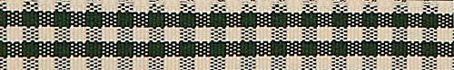 Berisfords 25mm Rustic Gingham Check Print Ribbon Ivory Cedar Green - per 20 metre roll