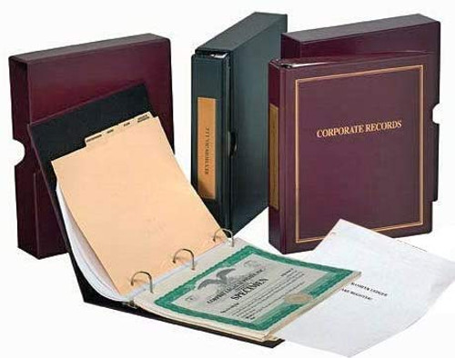 Corporate kit ThriftKit Combo -Corporation-: Binder- Slipcase- Stock Certificates- Index Tabs- Black Binder