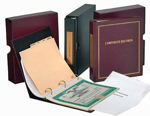 Corporate kit ThriftKit Combo -LLC-: Binder- Slipcase- Stock Certificates- Index Tabs- Black Binder