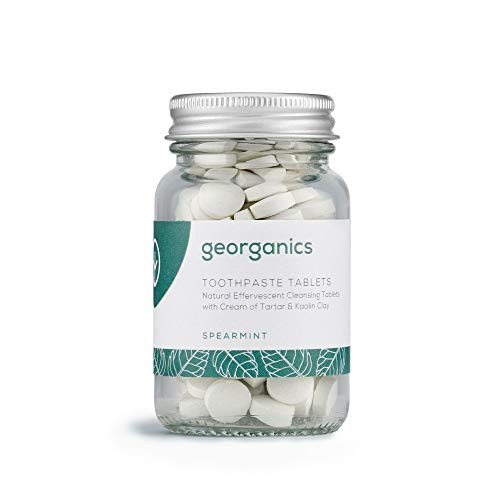 Georganics - Organic Toothpaste Tablets - Natural Effervescent Cleansing Tablets with Kaolin Clay - Vegan- SLS- Cruelty and Fluoride Free - Spearmint - 120 Tablets Georganics - Organic Toothpaste Tablets - Natural Effervescent Cleansing Tablets with Kaolin Clay - Vegan- SLS- Cruelty and Fluoride Free - Spearmint - 120 Tablets