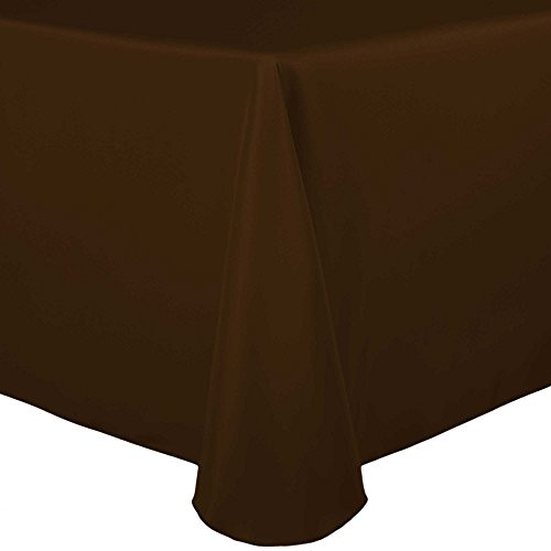 Ultimate Textile 60 x 84-Inch Oval Polyester Linen Tablecloth Espresso Dark Brown
