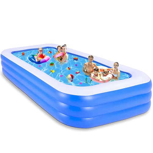 Inflatable Pool for Kids Adults-120" X 72" X 22" Blow Up Pool Family Pool Inflatable Swimming Pool Toddler Pool Above Ground Pool for Ages 3 Plus - Outdoor- Garden- Backyard- Summer Water Party
