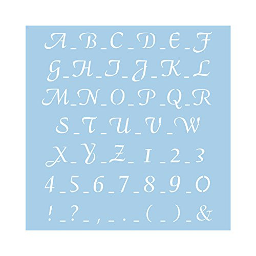 Rayher Stencil Classical Scripture 2 Tab Bag- Plastic- Multi-Colour- 30 x 30 cm
