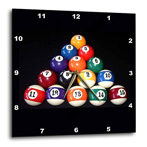 3dRose DPP-3317-2 Billiards Balls Pool Wall Clock- 13 by 13-Inch