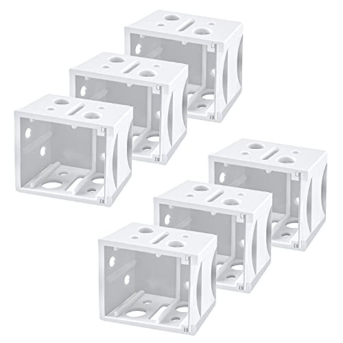 6 Pack 1 Inch Blind Brackets Vertical Blind Brackets Vertical Blind Headrail Brackets Plastic Window Blind Brackets White Profile Box Mounting Bracket Replacement Brackets for Window Blinds