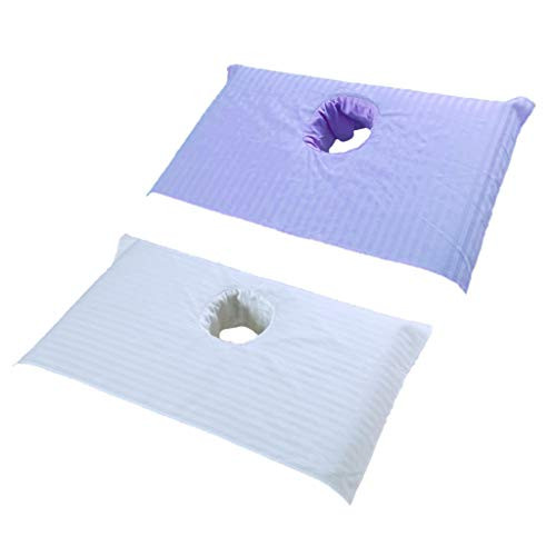 homozy 2X Massage Bed Table Cover SPA Couches Sheets with Breath Face Hole 75x55cm