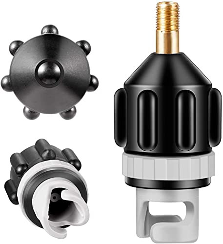 JOIBA Inflatable Boat SUP Pump Adaptor Air Pump Converter-Standard Conventional Pump Adaptor Air Valve Adaptor Attachment for Inflatable Boat/Stand Up Paddle Board/Inflatable Bed  and  Surf Paddl?Black?