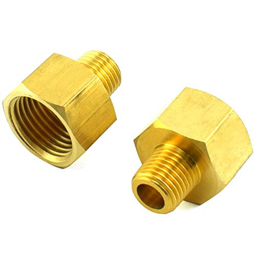 SDTC Tech 2-Pack Brass Pipe Fitting 1/4" NPT Male to 1/2" NPT Female Reducer Adapter