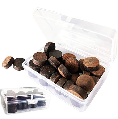 BY SPORTS 30/50 Pieces Cue Tips 13-14 mm Pool Billiard Cue Tips Replacement with Storage Box for Pool Cues Stick and Snooker